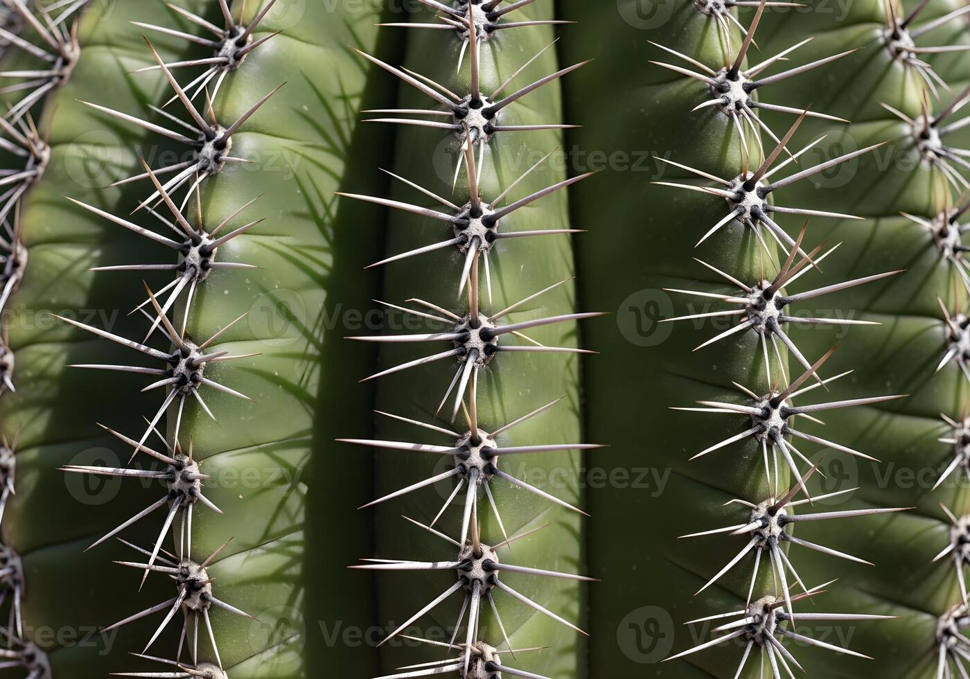 Macro of Cactus Skin with Sharp Spines and Texture photo