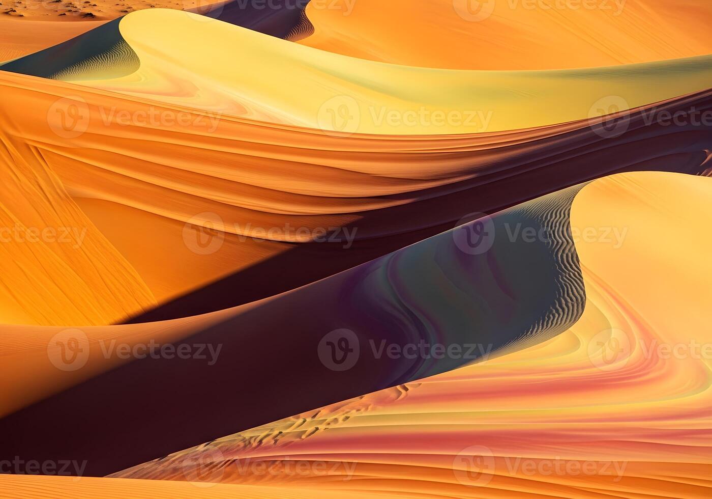 Colorful Sand Dunes in Wave Patterns at Sunset photo