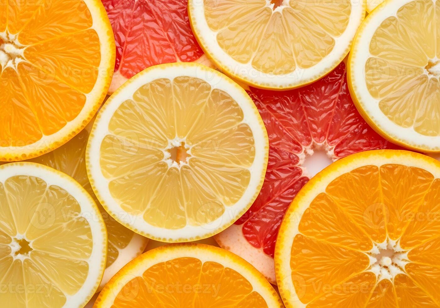 Macro of Sliced Citrus Fruit with Bright Texture photo