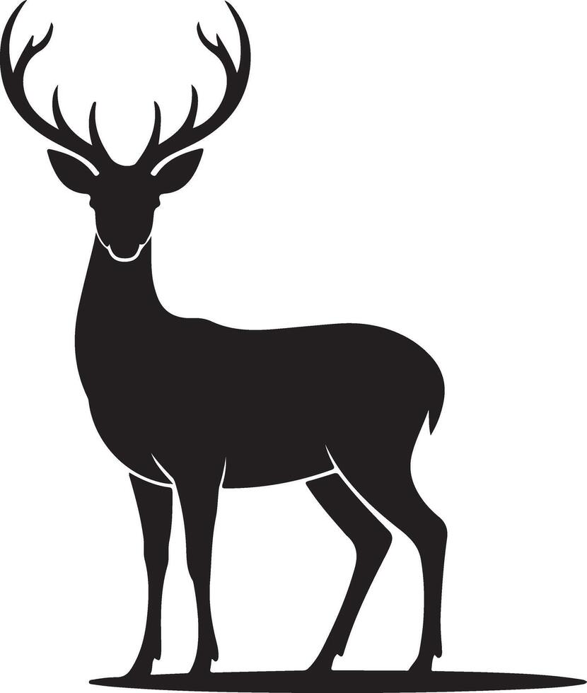 Elegant Black Silhouette of a Deer vector