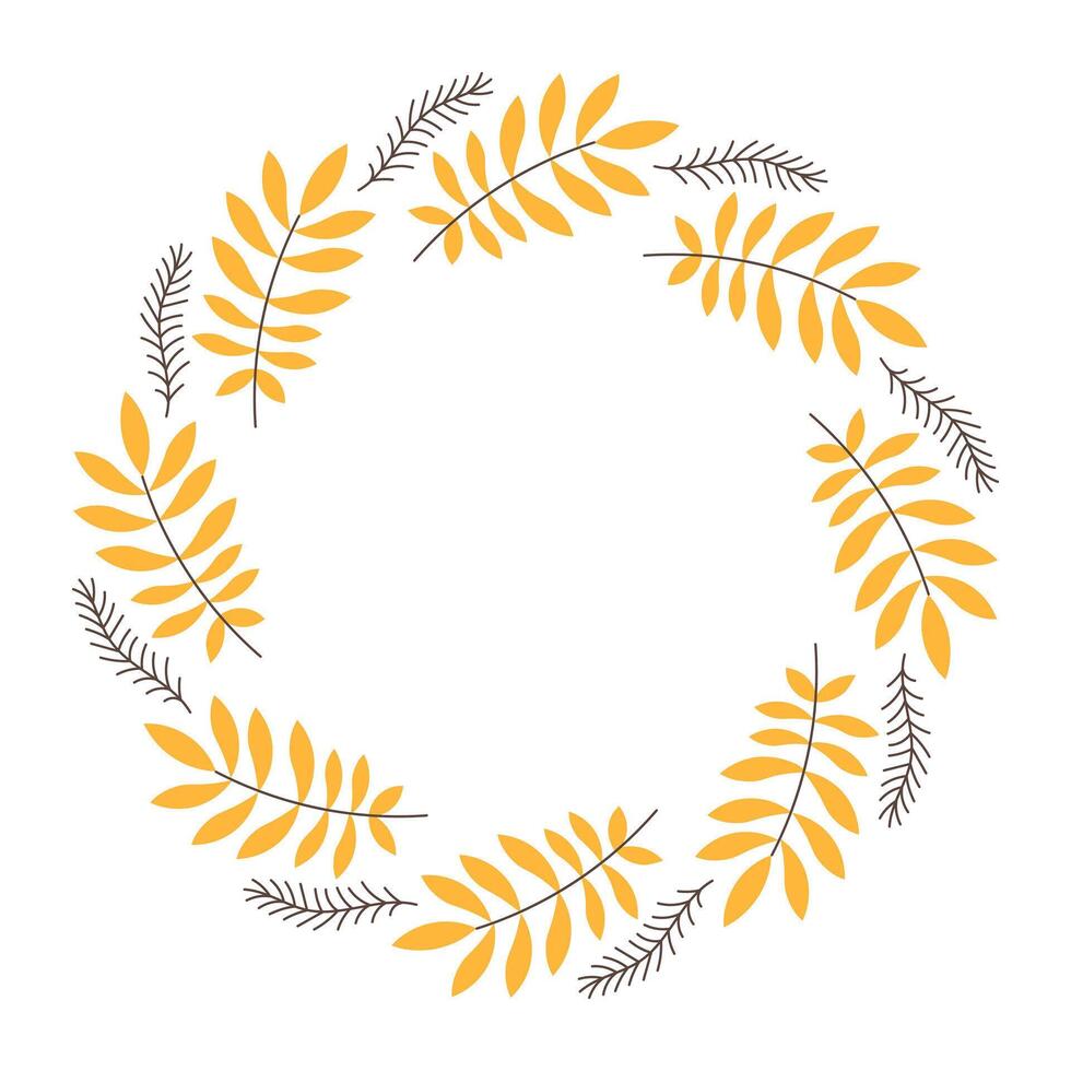 Ash Leaves Wreath vector