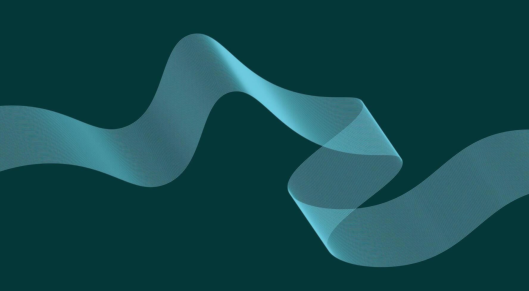 Wavy Blend Lines Abstract Background Cyan Color Curved Design Illustration vector