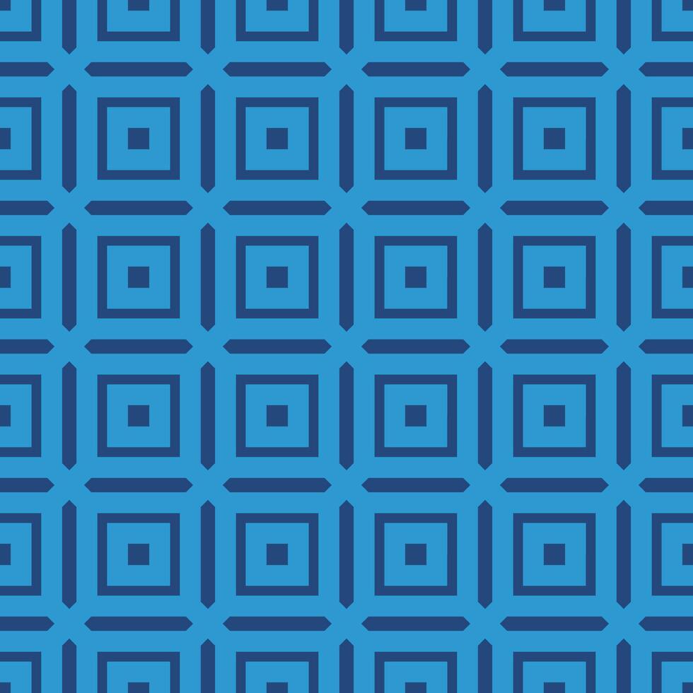 Seamless blue geometric square pattern with layered concentric squares. Modern abstract background for digital design, wallpaper, textiles, or branding. vector