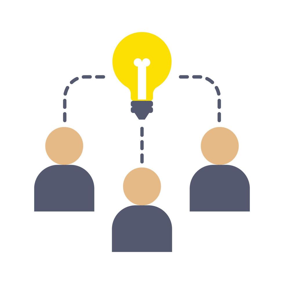 Single Icon Brainstorming. Perfect for Presentation, Website, apps, etc. Icon Flat Style vector