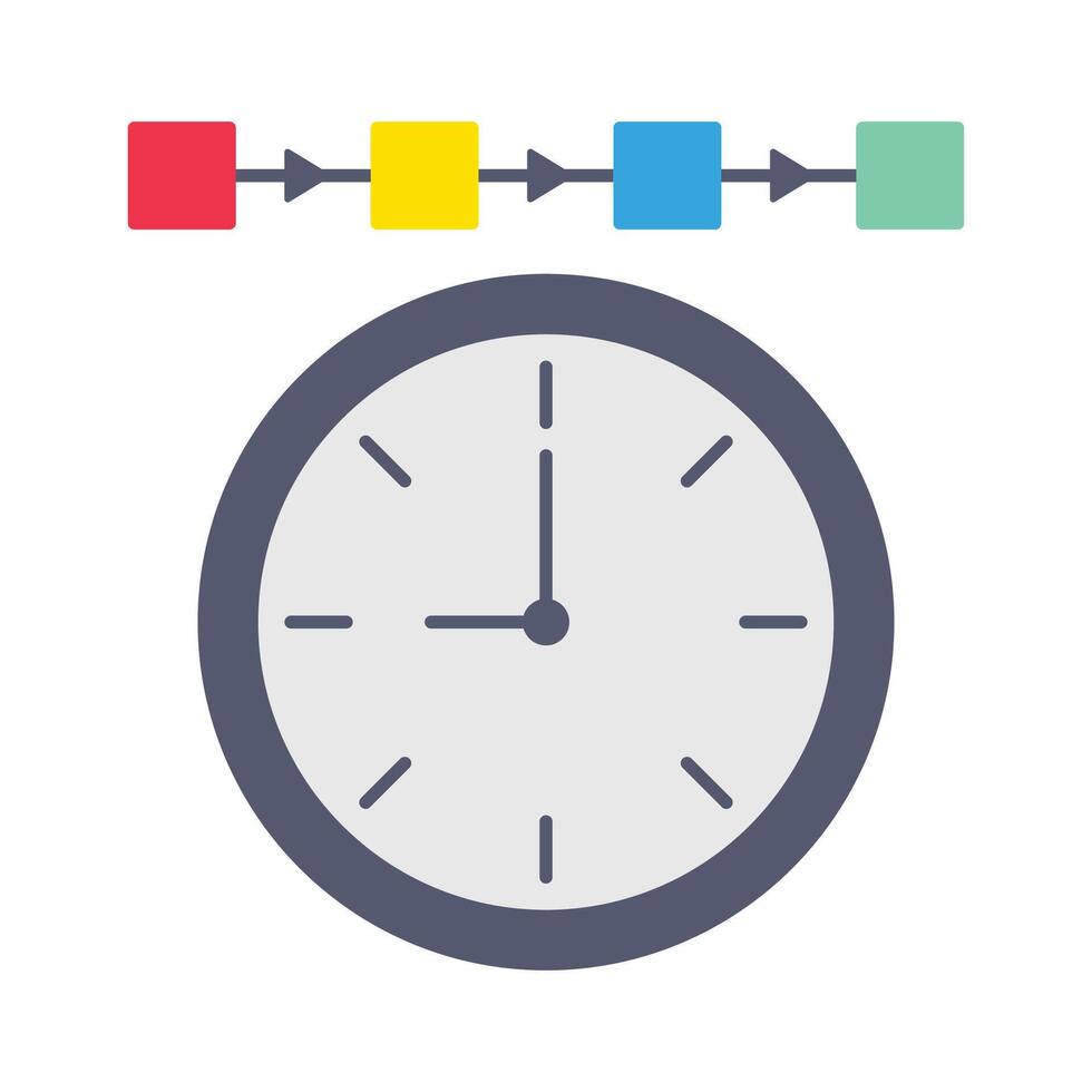 Single Icon Time Management. Perfect for Presentation, Website, apps, etc. Icon Flat Style vector