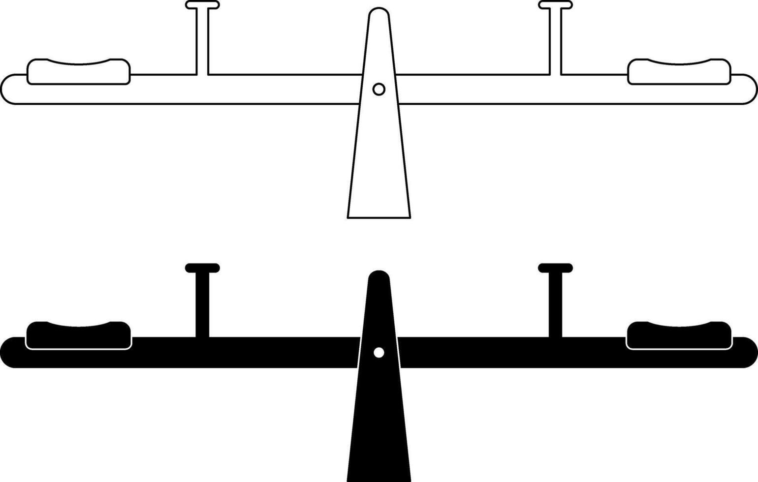 side view seesaw icon set vector