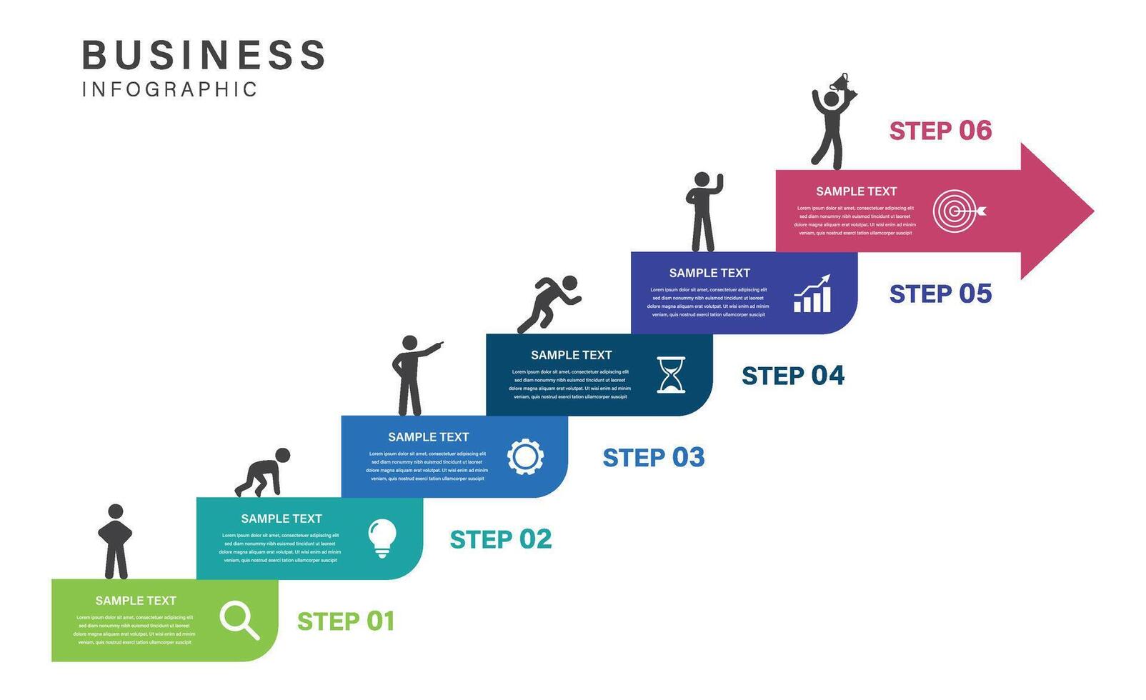 Business road map timeline infographic with 6 options milestones elements, diagram, and icon for business presentation vector