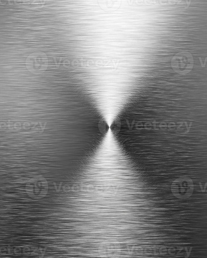 Smooth, reflective stainless steel surface creates striking visual effect with gradient pattern that draws eye towards center. metallic sheen adds modern touch, perfect for various design photo