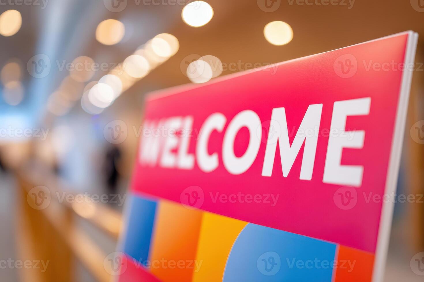 Welcome signage at a hybrid event showing hospitality and inclusivity photo