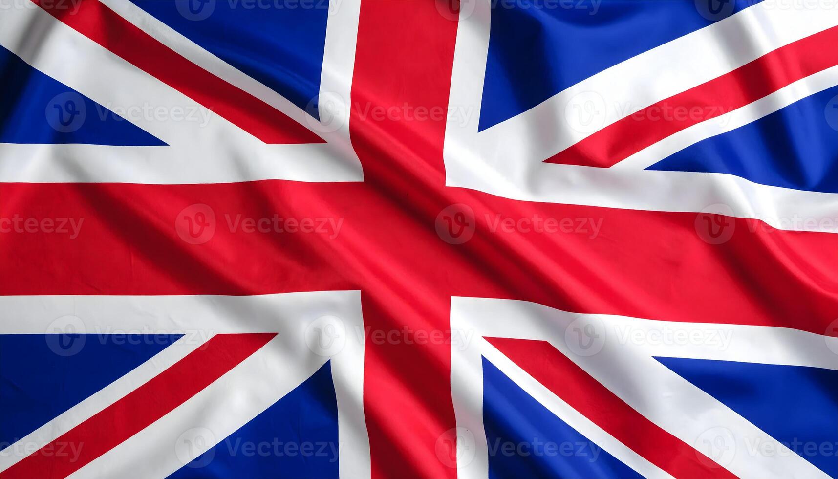 Close up of the waving flag of the United Kingdom UK, the Union Jack. Realistic fabric texture. A symbol of Great Britain, national pride, politics, and British culture. photo