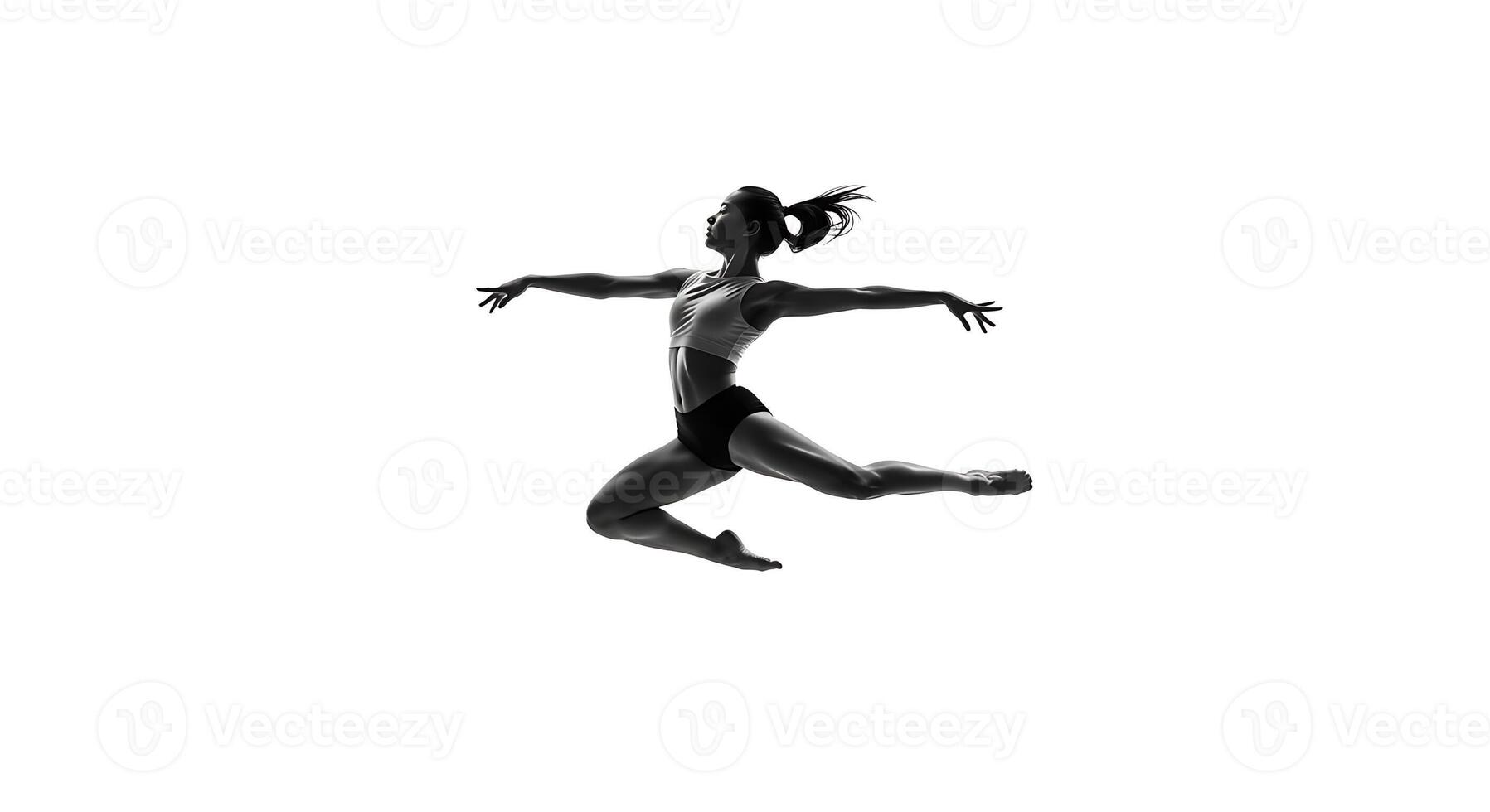 Dancer in mid-air silhouette photo