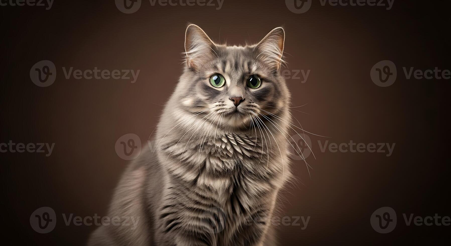 Gray cat with green eyes photo
