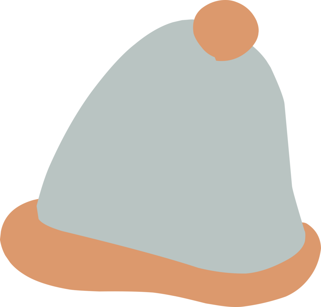 A light blue beanie hat with a fluffy pom-pom on top. png