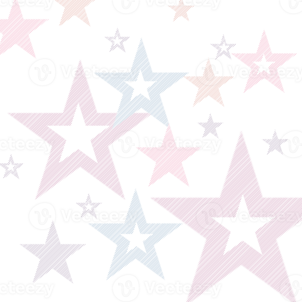 Repeating stars in playful pattern png