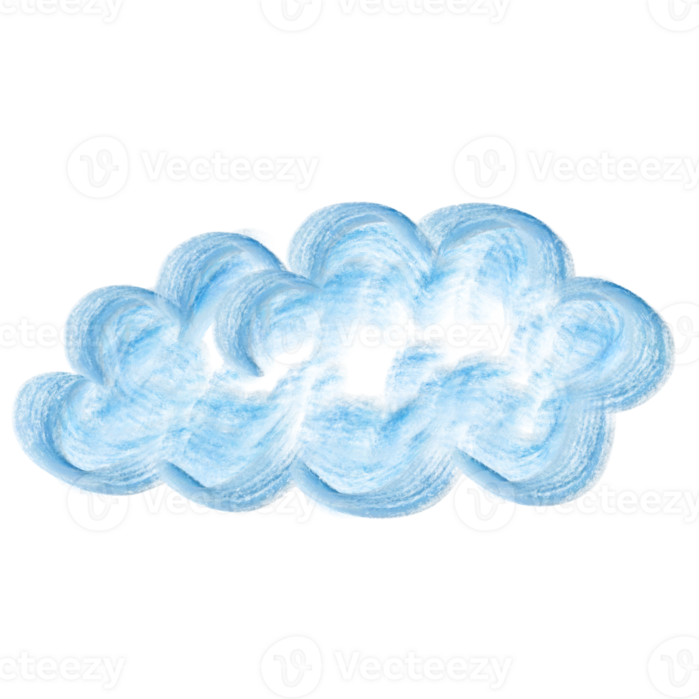 soft fluffy blue cloud element png