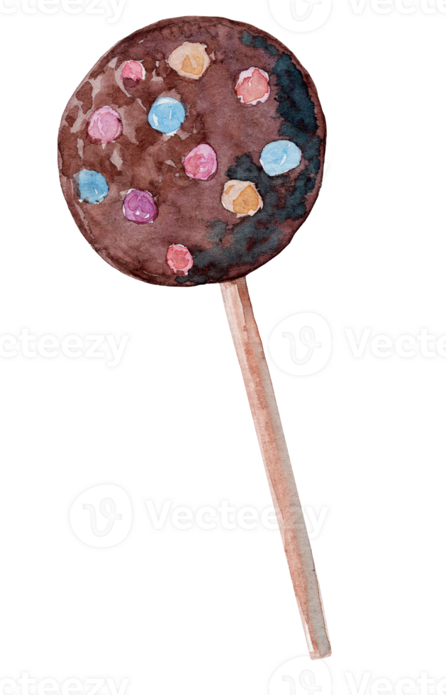watercolor chocolate pop cakes isolated png