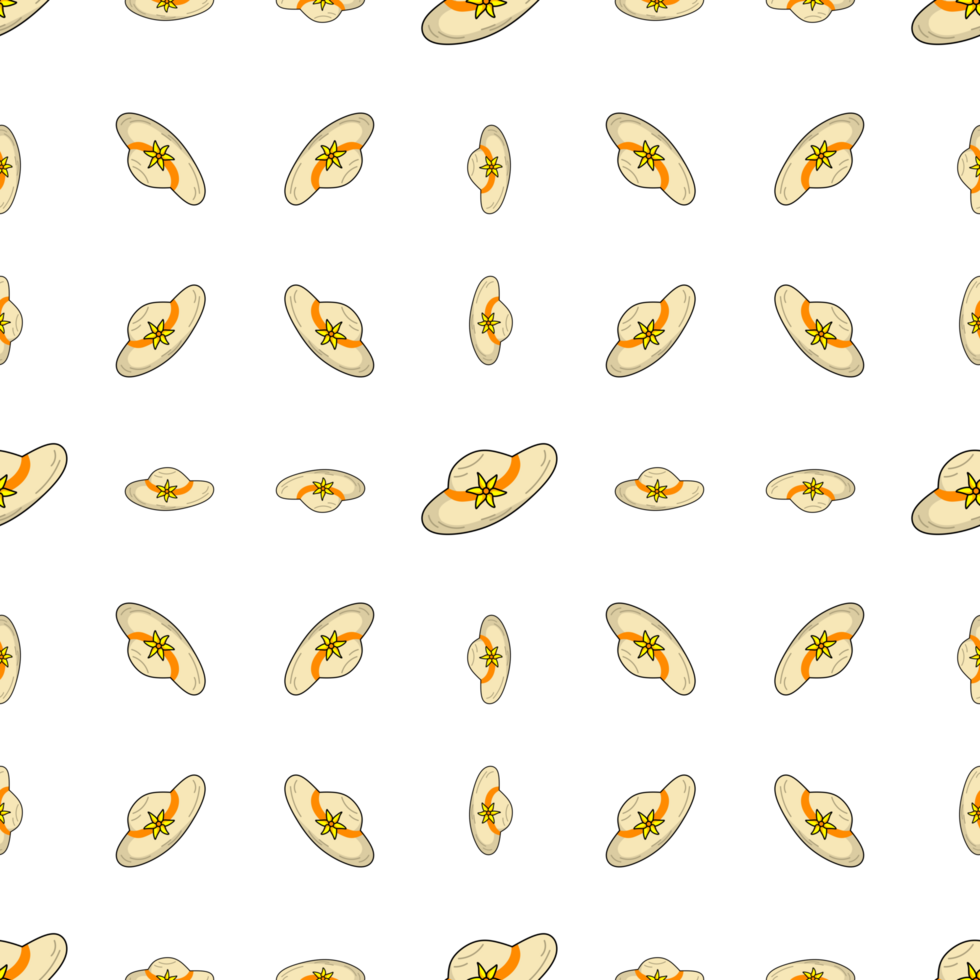 seamless pattern with summer hat png