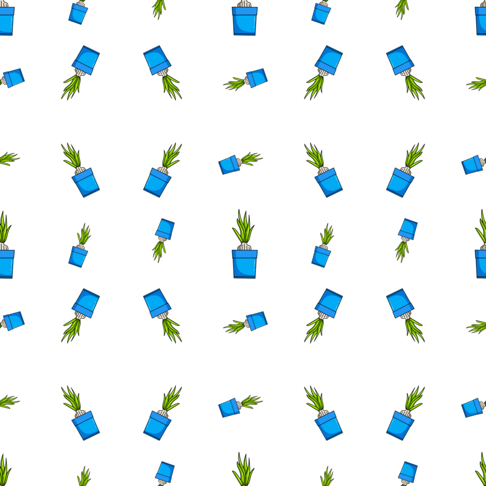 seamless pattern with flower in pot png