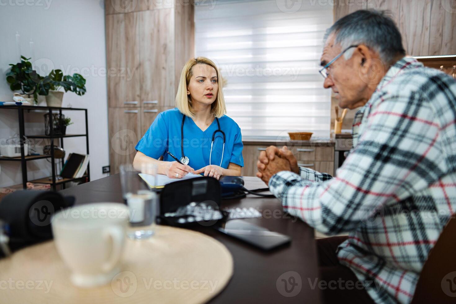 Medical consultation with attentive care in a calm office photo