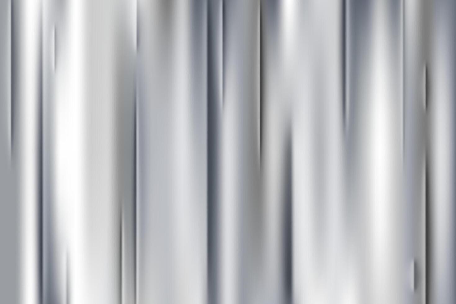 Silver foil shiny background with metal gradient. Chrome mirror grey and white aluminum surface. Stainless texture with realistic glass effect. Platinum reflection gradation. vector