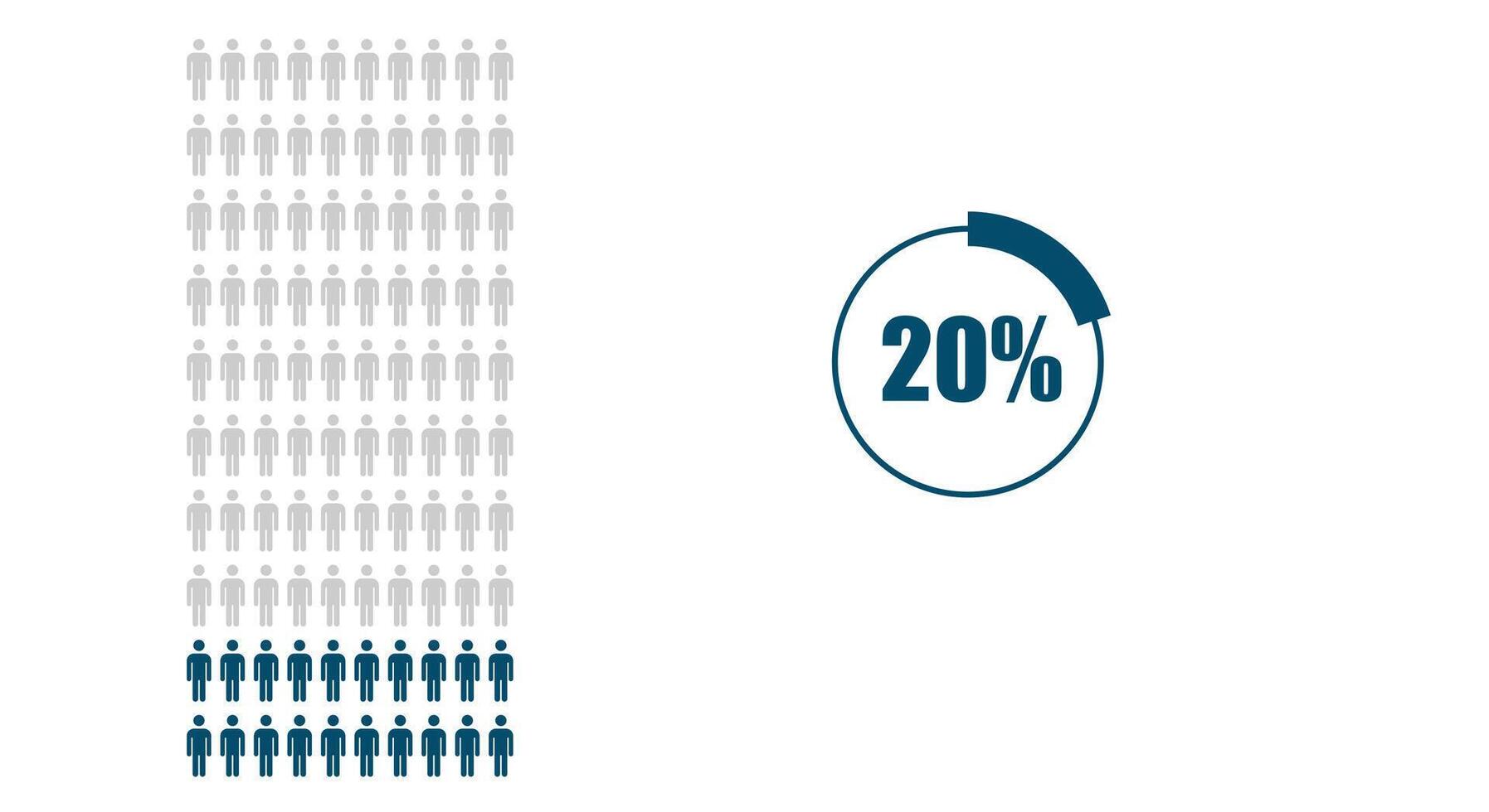 20 percent people icon Population demography concept isolated on white background vector