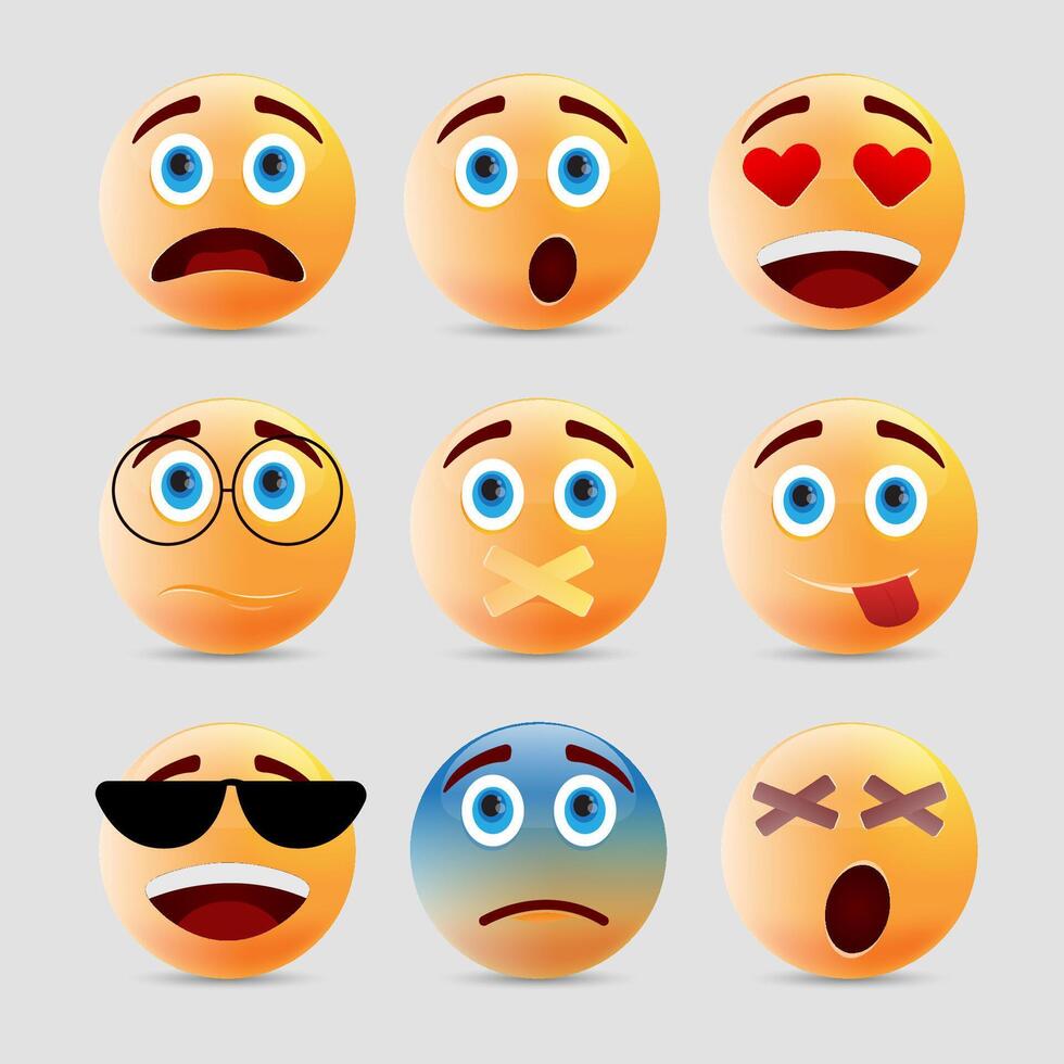 Awesome 3d emoticon pack vector