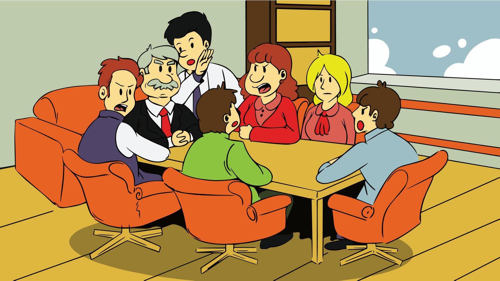 Group of people in a meeting vector