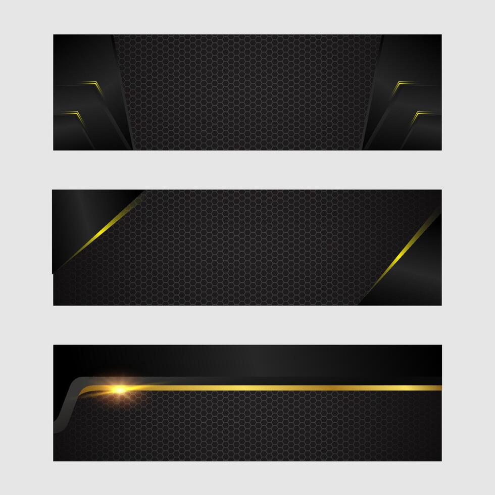 Black and gold banner design vector