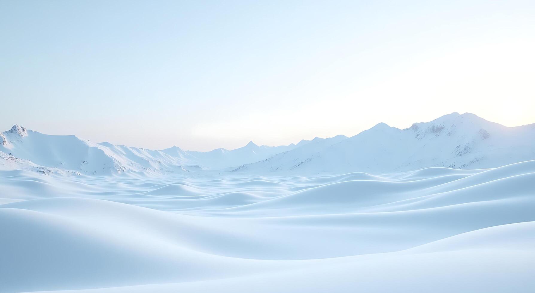 A snowy landscape with mountains and snow photo