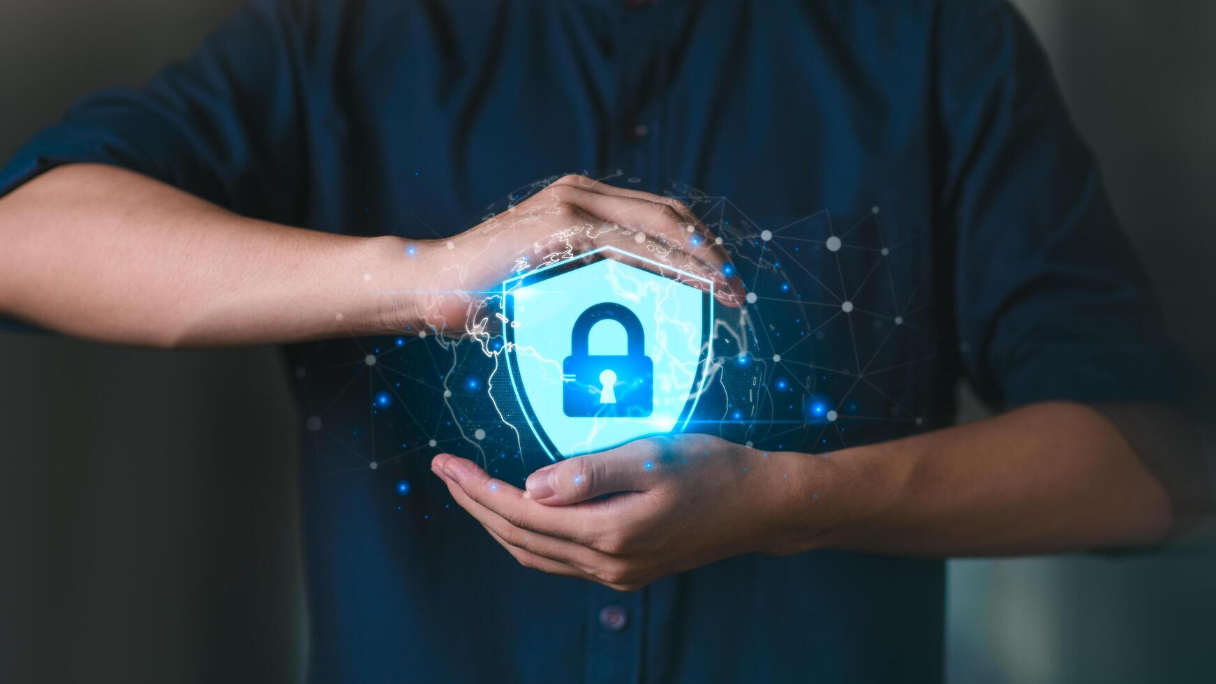 Data protection concept and secure internet security access ,Login to online database with your username and password ,cybersecurity ,Protecting data from thef photo