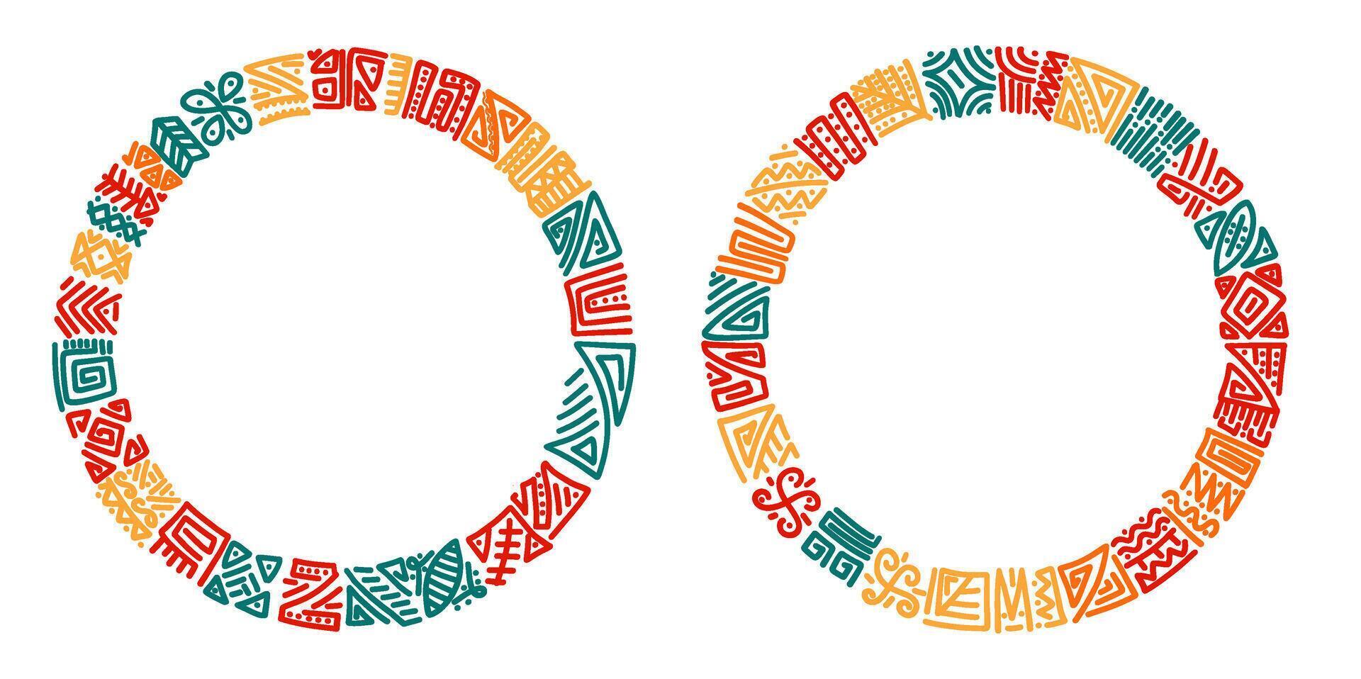 Black history month Borders and Frames, Frames for Juneteenth with space for text. Colorful abstract circle frame vector