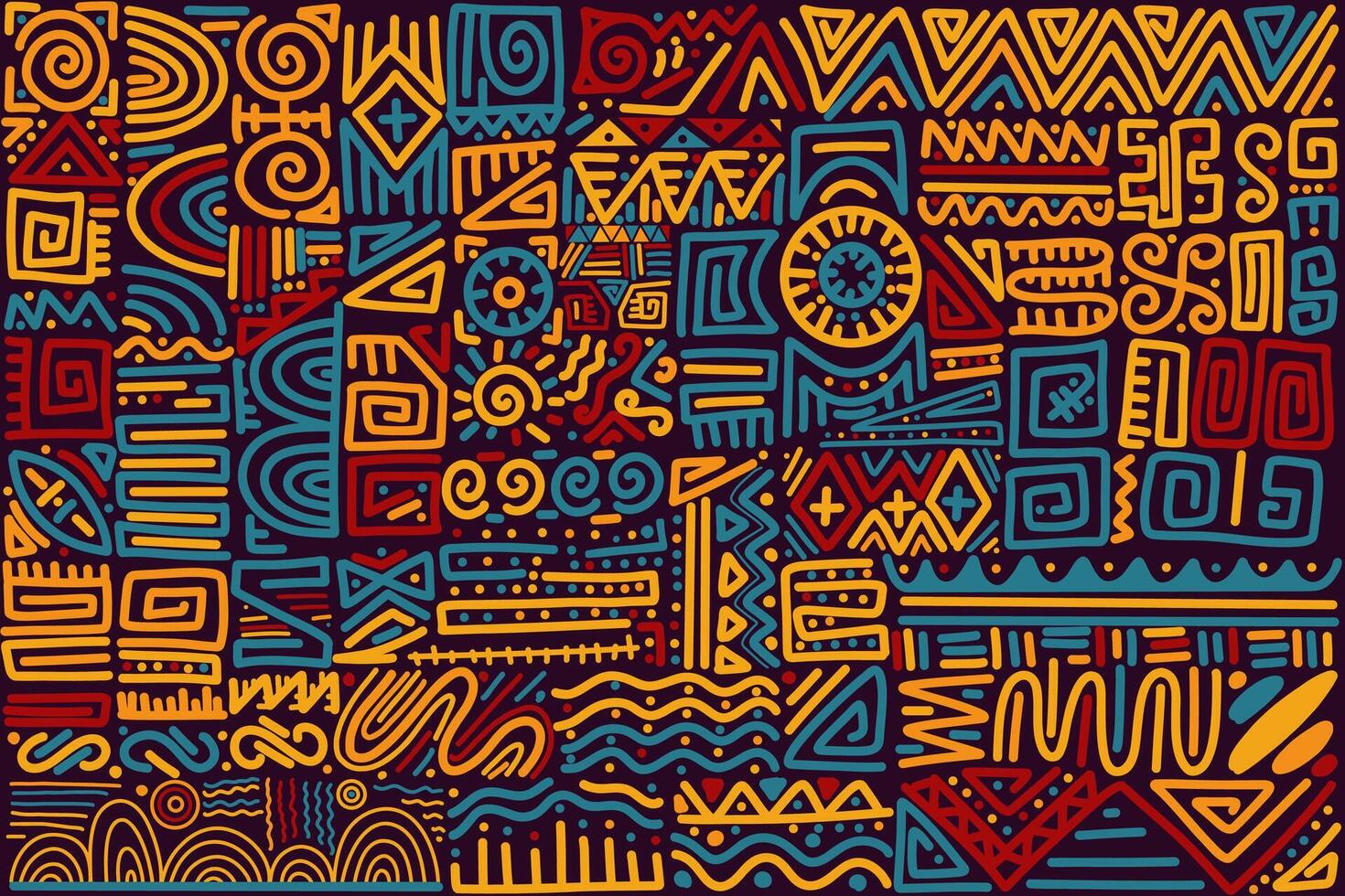 Ethnic handmade ornament pattern vector