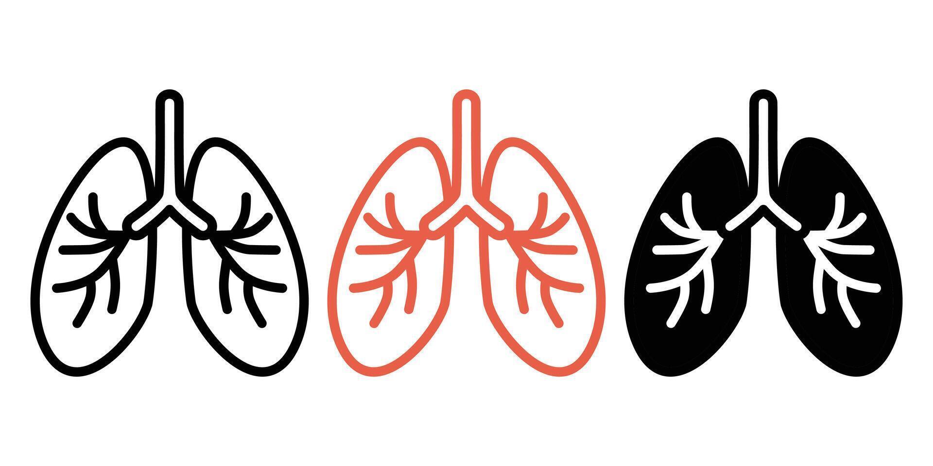 Simple human lung icon vector