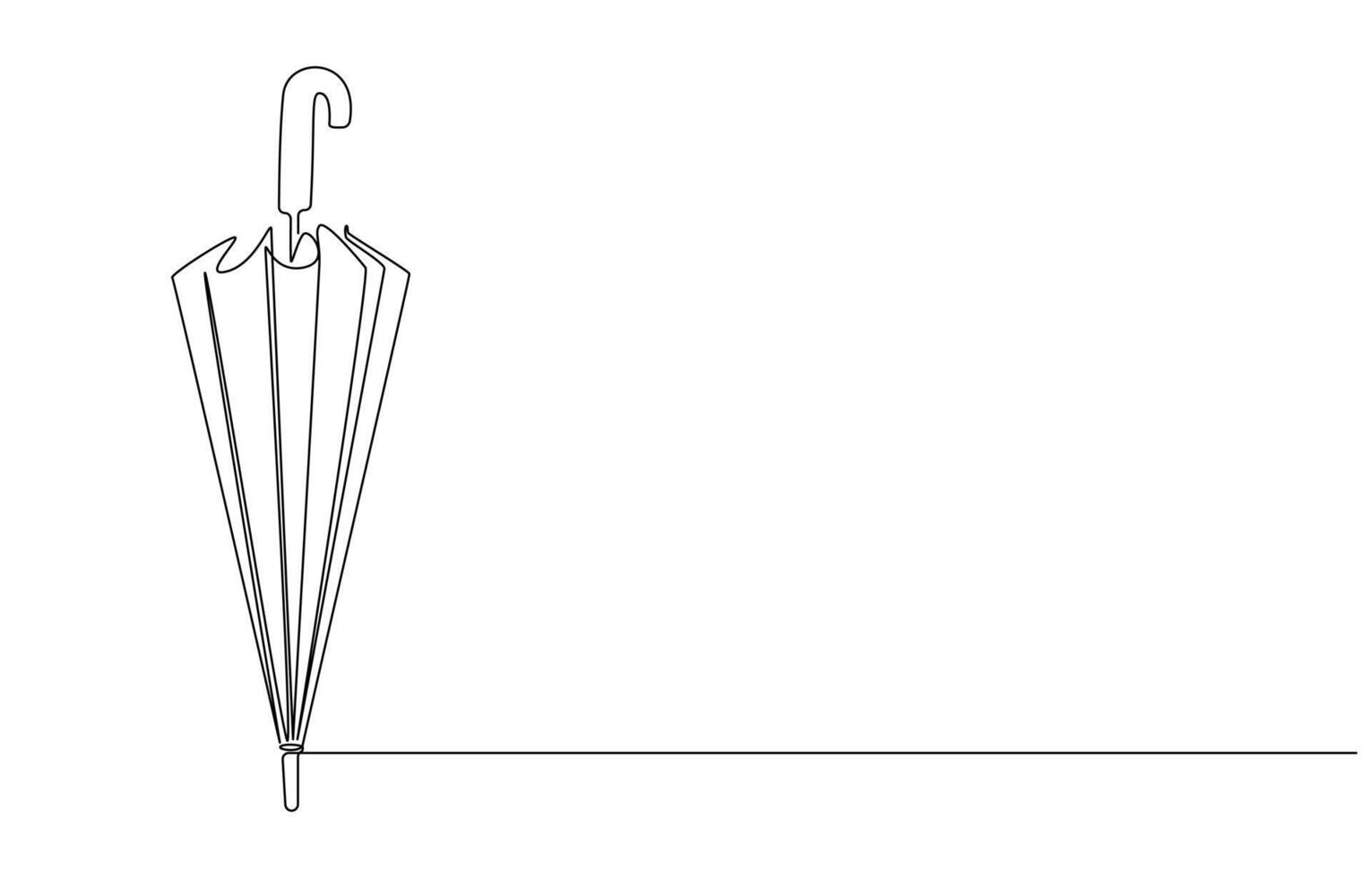Umbrella Continuous Line Drawing, Continuous single line drawing of opened umbrella vector