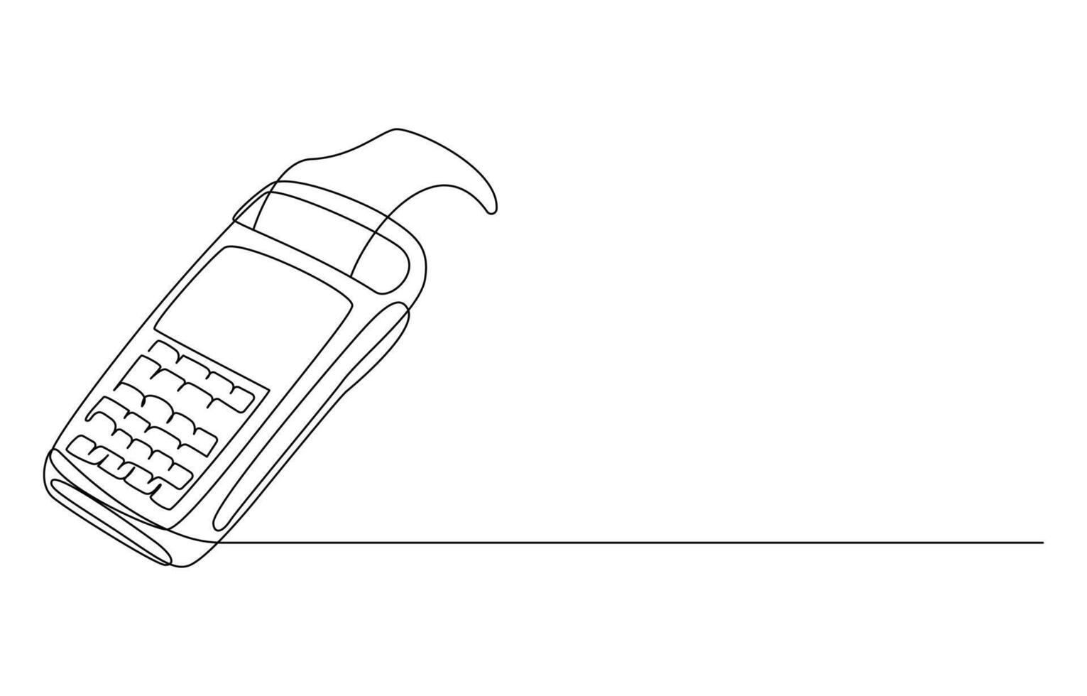 receipt printer, one line drawing concept vector