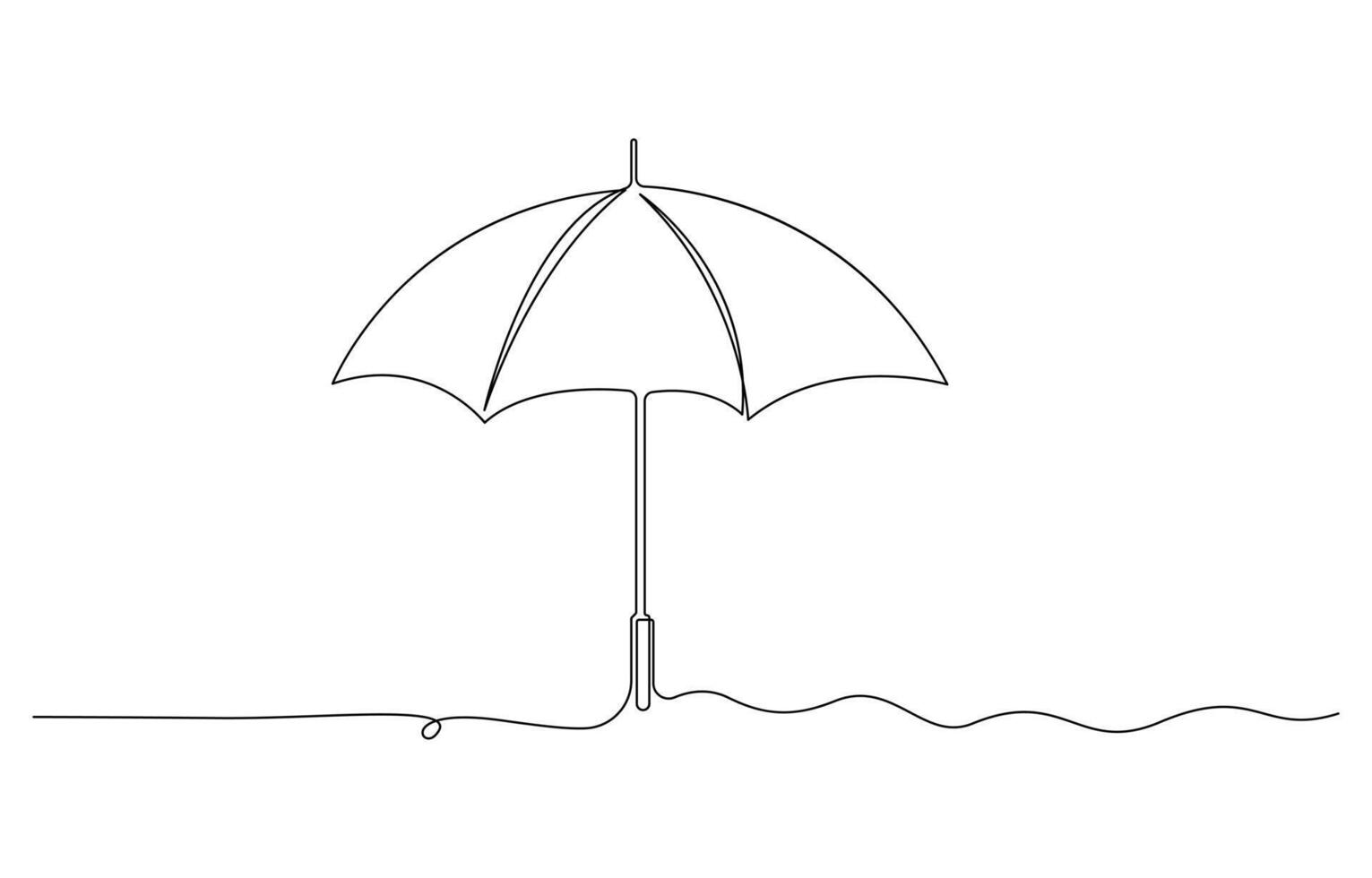 Umbrella Continuous Line Drawing vector