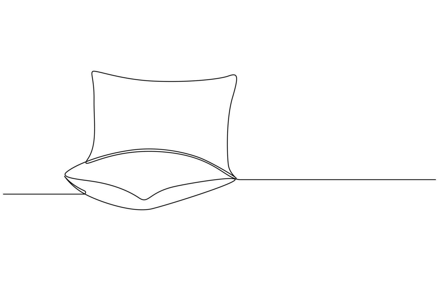 Stacked Pillows A Minimalist One-Line Drawing vector