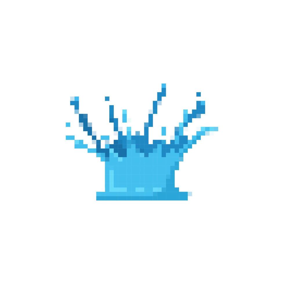 Mosaic pixel splash icon in abstract water design with vibrant blue shades vector