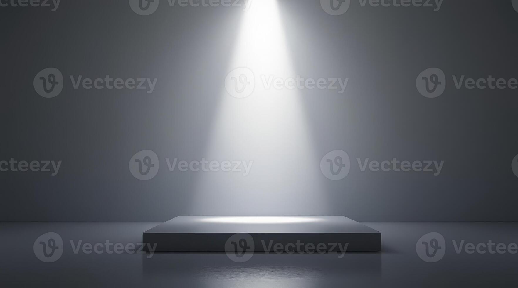An empty stage with a spotlight shining on it photo