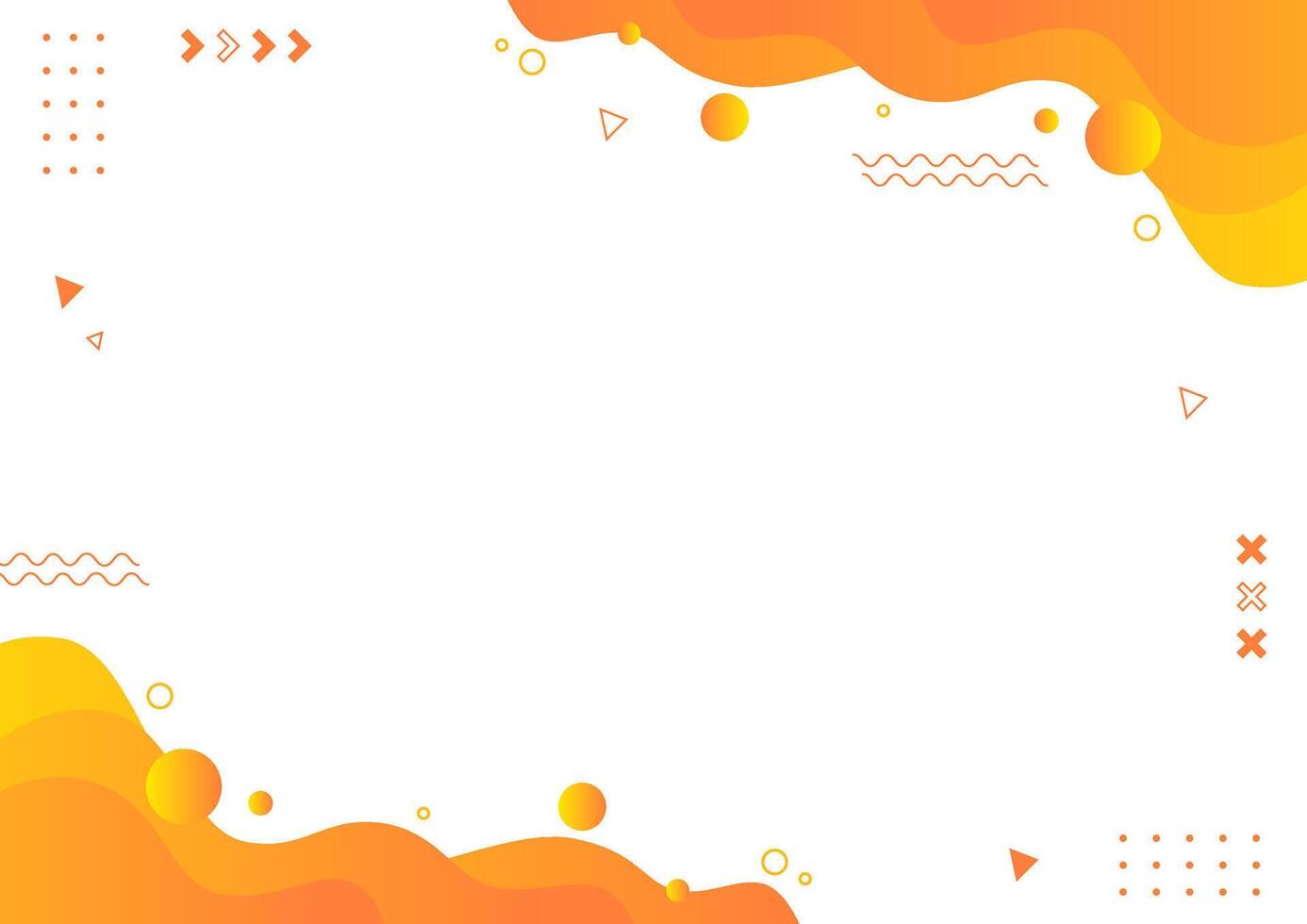 Modern gradient orange abstract memphis style vector
