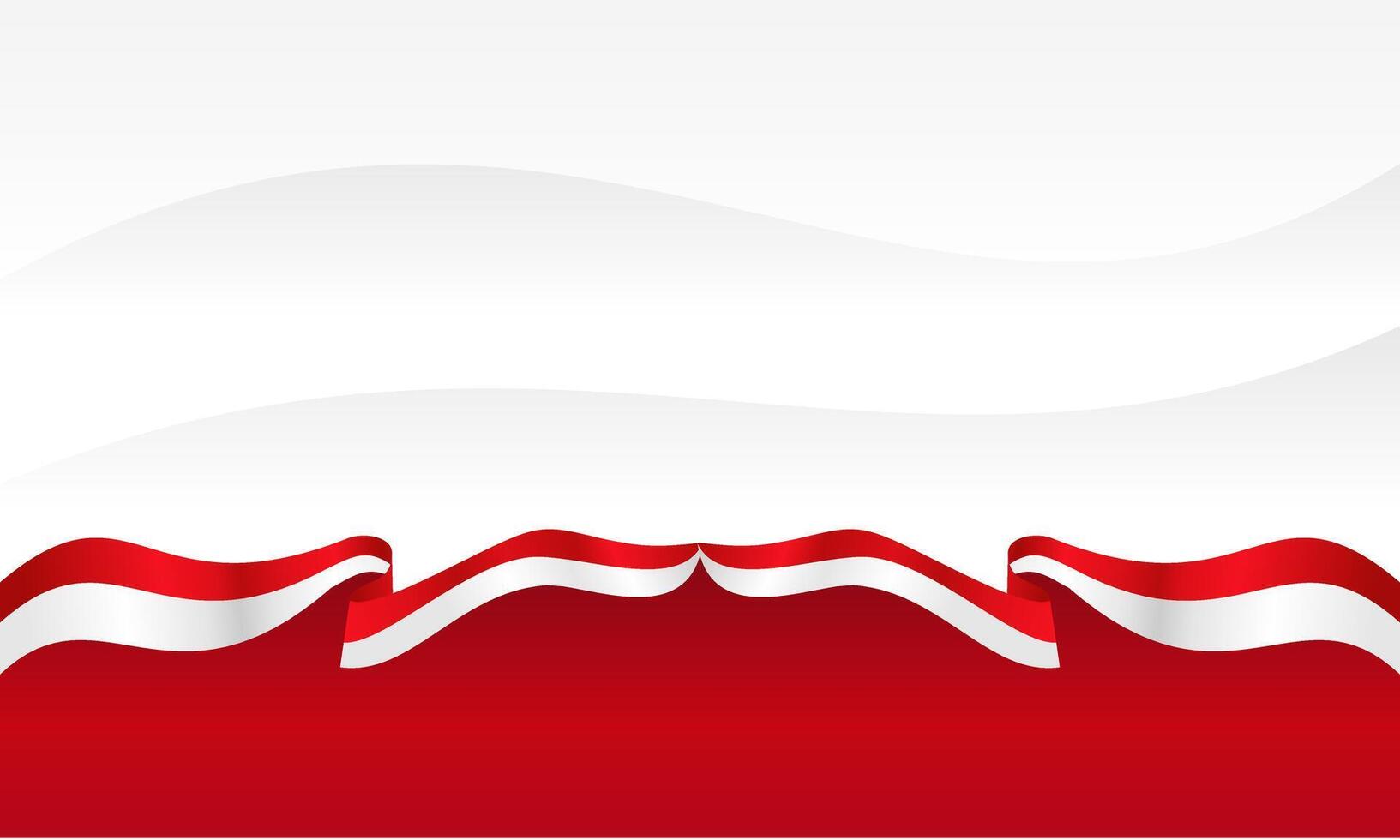 Indonesian Flag Border Illustration with Wave Design vector