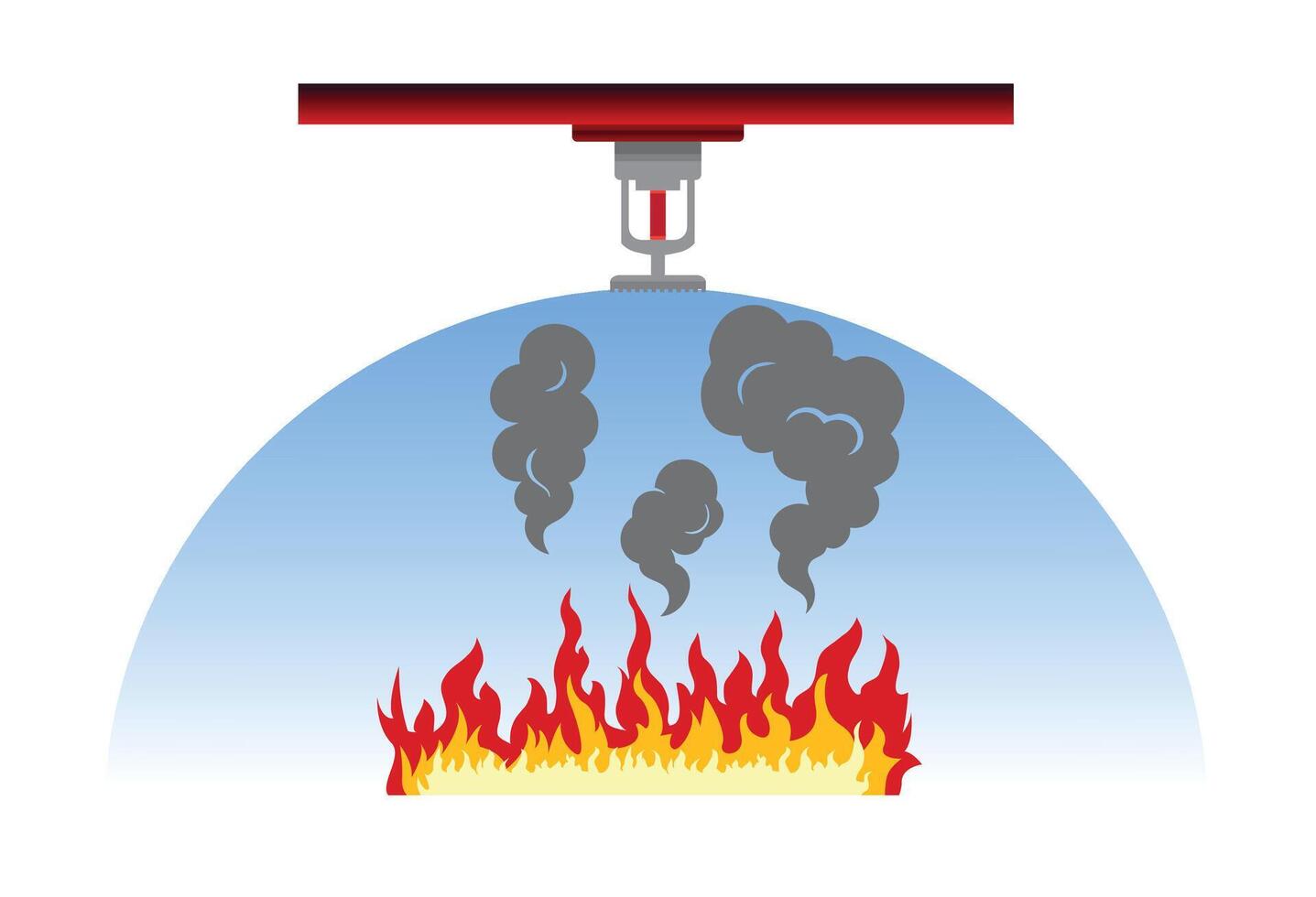 fire sprinkler and red pipeline , safety first, design icon vector