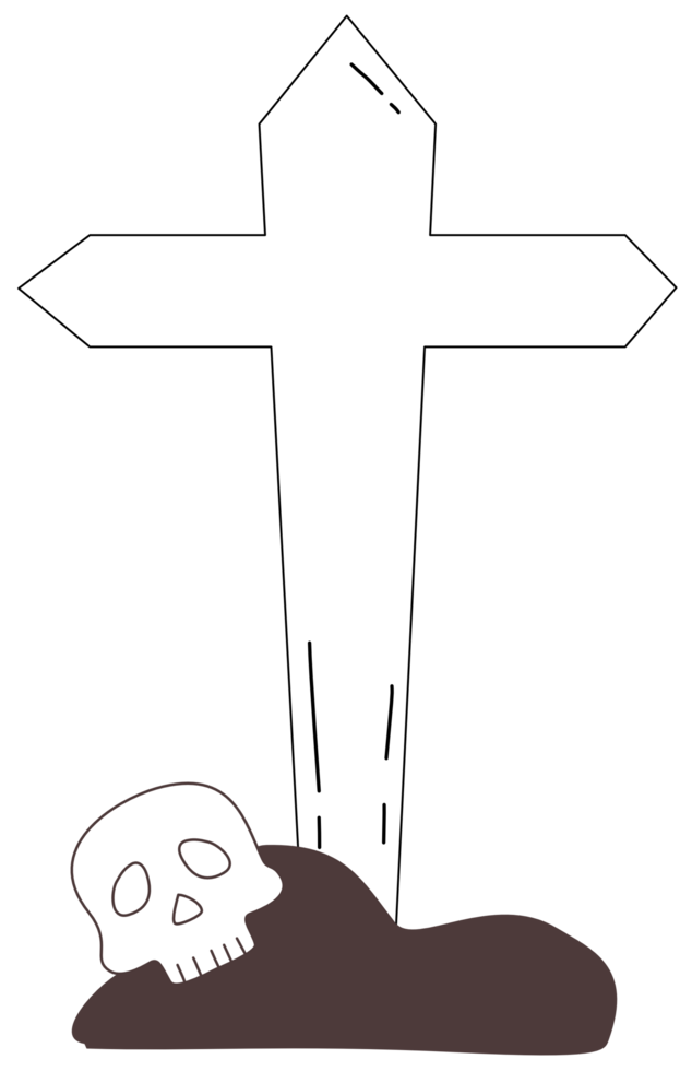cute Halloween cartoon gravestone png