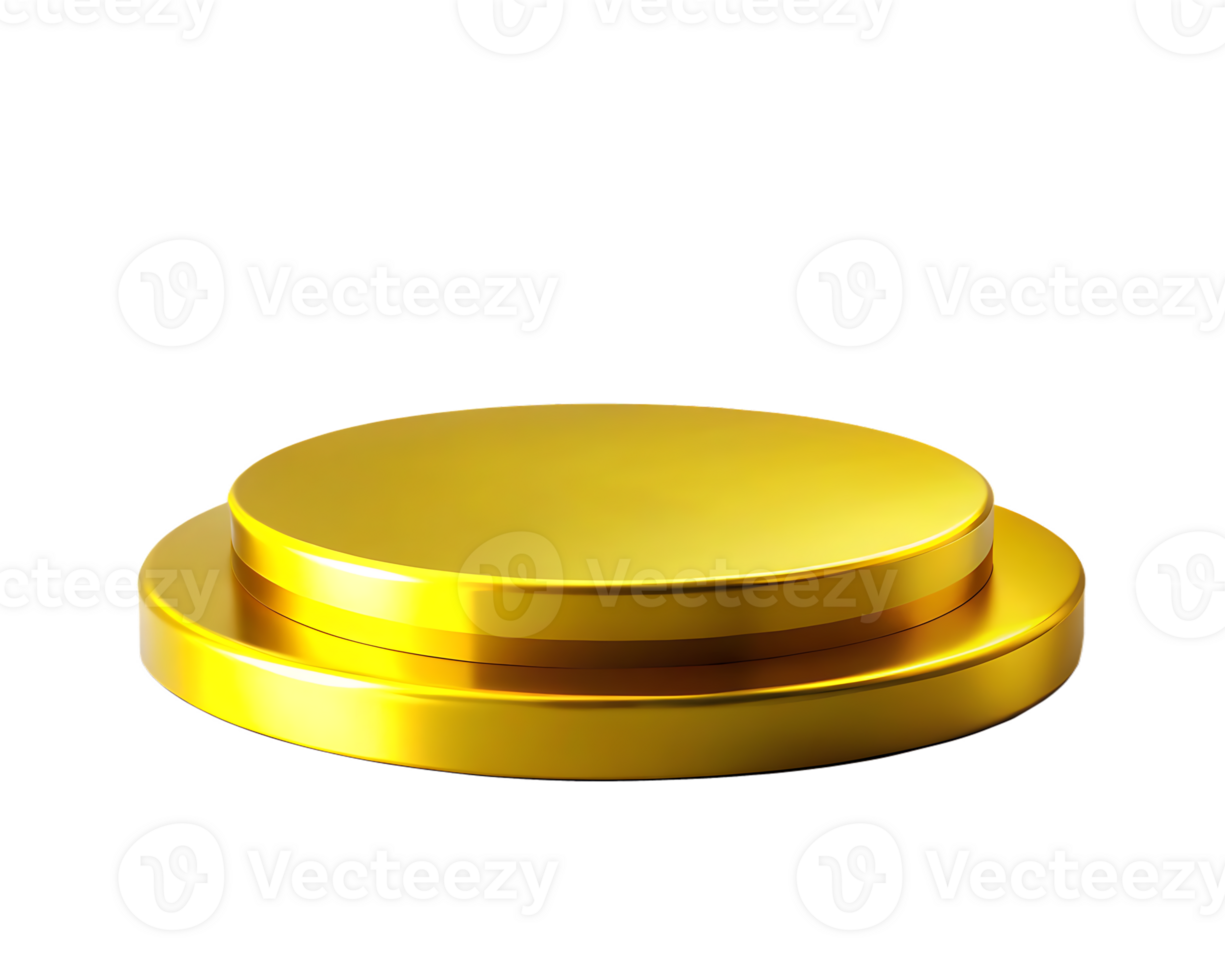 3d yellow Podium for Product Display on transparent background. png