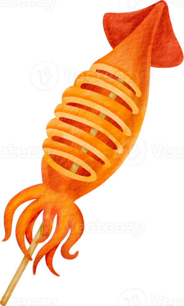 Grilled Squid on Stick png