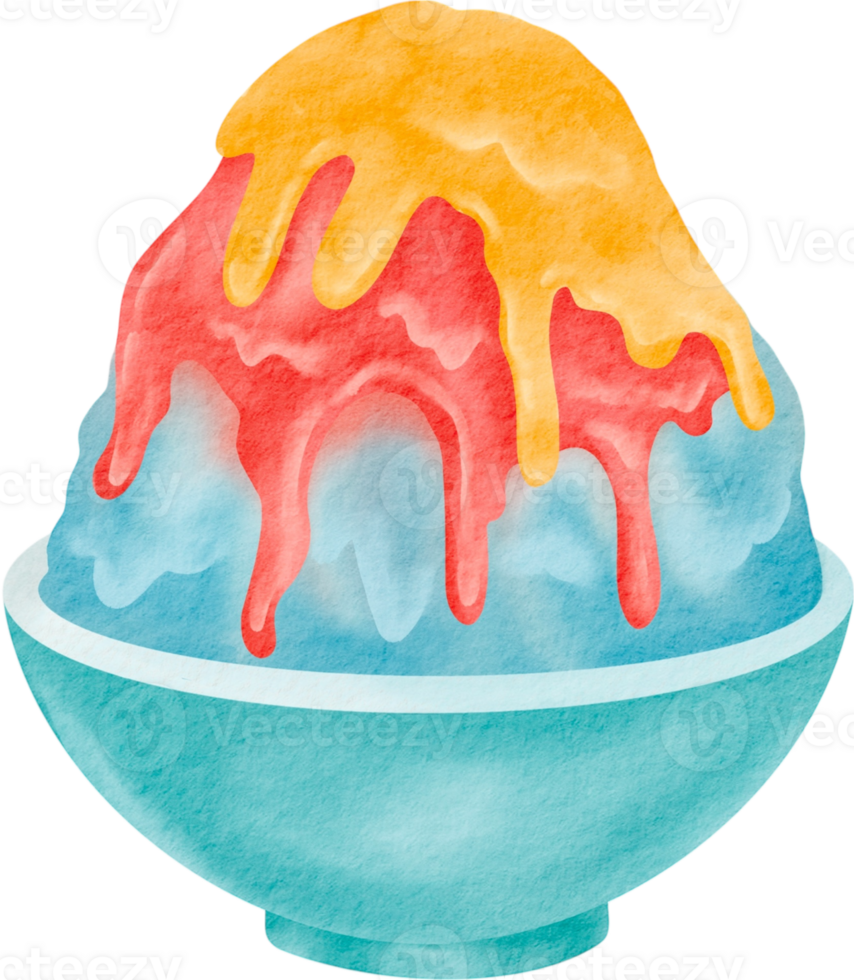 Rainbow Shaved Ice Dessert png