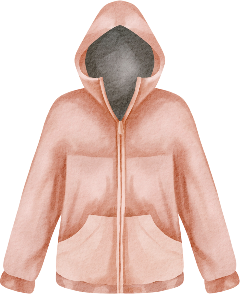 Watercolor Pink Hoodie Casual Fashion Clipart png