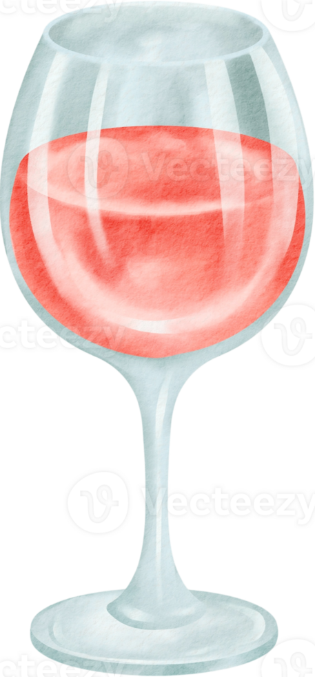 Pink fruit juice in glass watercolor png