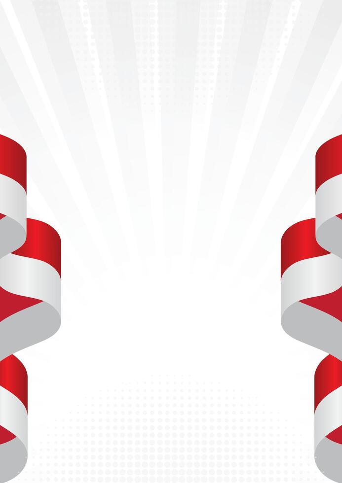Celebrate Indonesian day with this dynamic red and white ribbon background vector