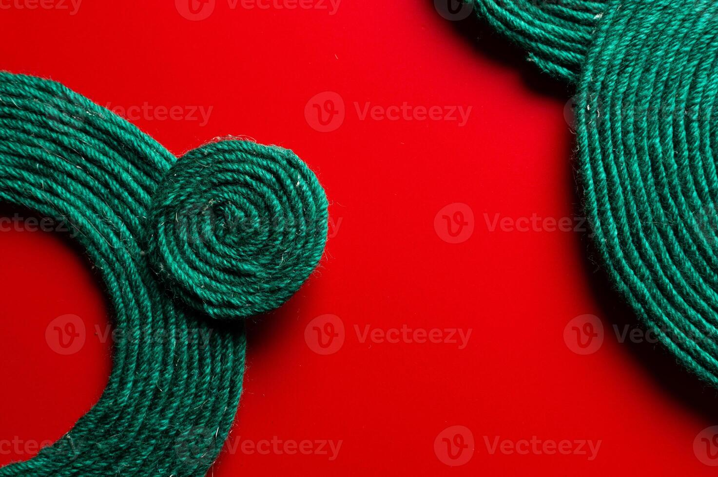 Abstract background of threads woven in a circle, on a bright background. Natural materials as a concept of handcraft photo